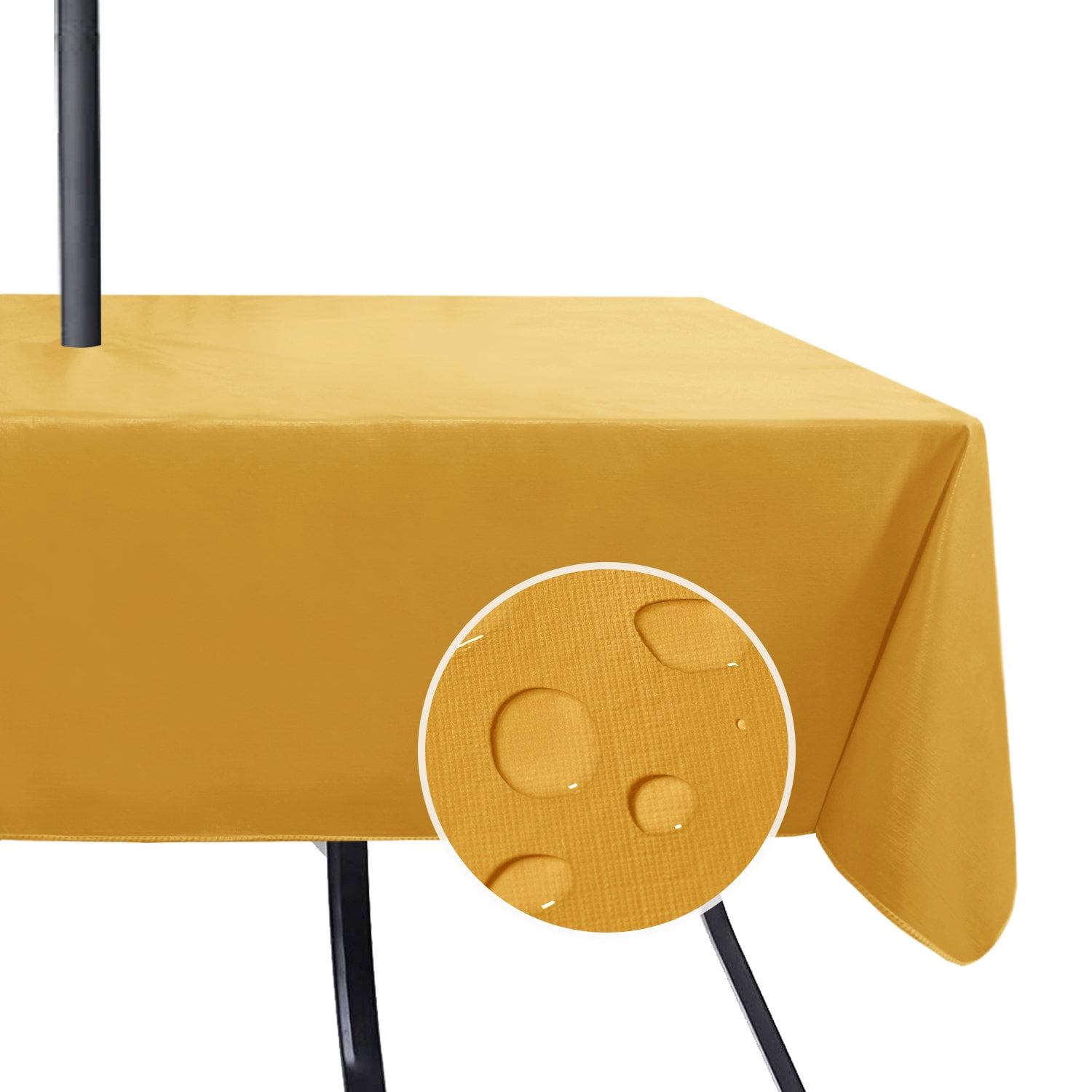 LUSHVIDA 100 Waterproof PVC Outdoor/Indoor Tablecloth with Umbrella