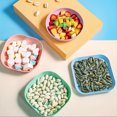 thumbnail image 3 of 1pc Multi-Function Spit Bone Dish Household Food Grade Plastic Snack Fruit Tray Round Square Dining Table Garbage Plate B1, 3 of 6