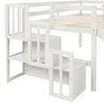 thumbnail image 5 of Twin Low Loft Bed with Slide and Storage Staircases, Solid Wood Loft Bed Frame with Underbed Storage Area and Full-Length Safety Guardrails for Boys Girls Bedroom, No Box Spring Needed, White, 5 of 7