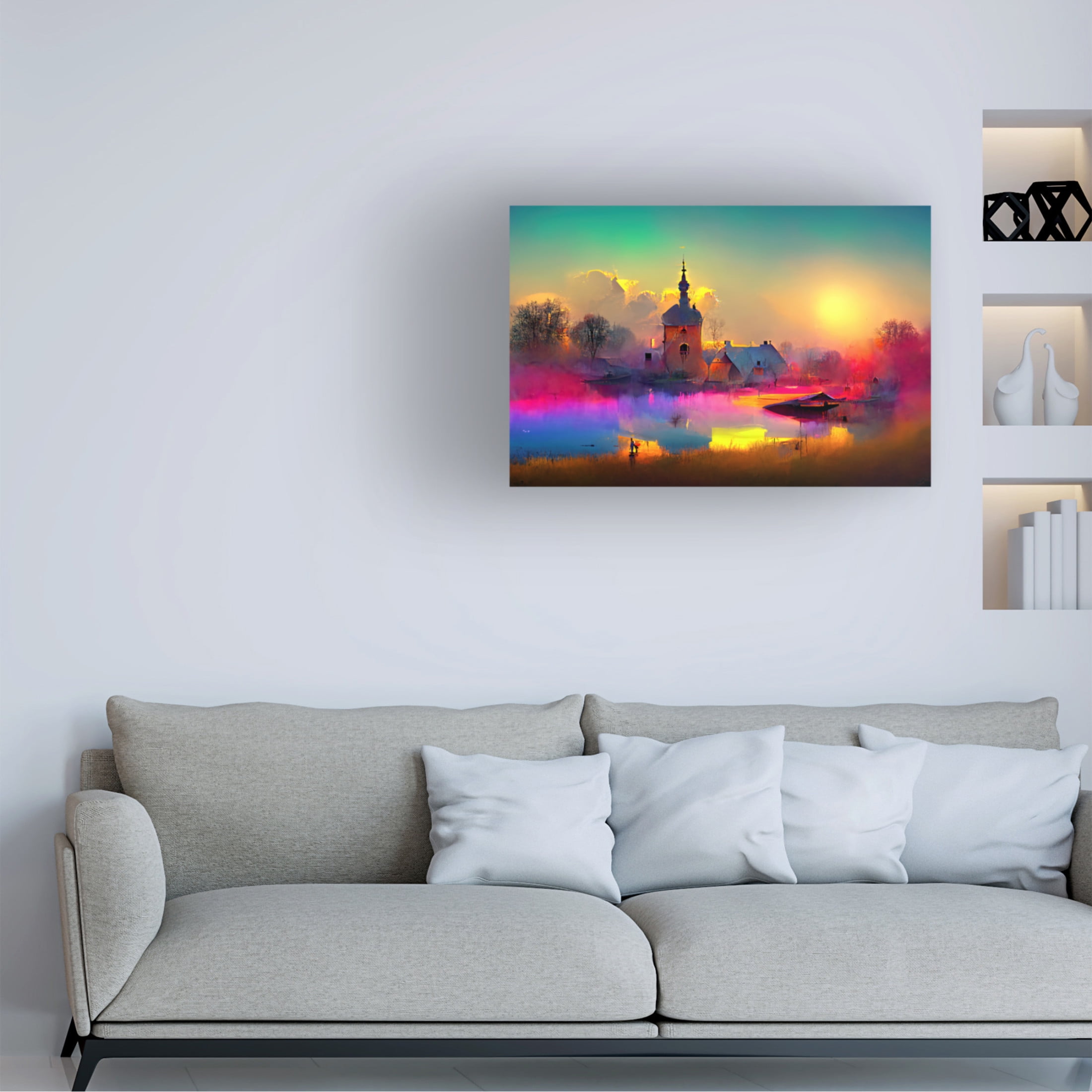 Canvas Wall Art - Ray Heere 'Medieval Landscapes 9' Wall Art for Living Room, Bedroom, or Office Décor by Trademark Fine Art - 32 x 22 Inches