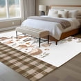 thumbnail image 5 of 5x8 Washable Area Rug, Forest Animal Non-Slip Large Rectangle Rug for Living Room Dining Room, Brown Deer Bear Hedgehog Bird Butterfly Eucalyptus Leaves Plaid Indoor Floor Mat for Home Decor, 5 of 9