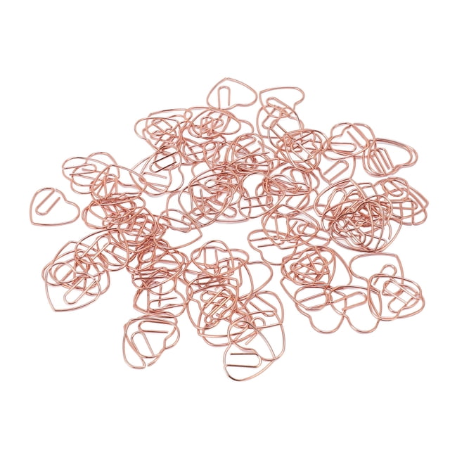 100Pcs Heart Shaped Paper Clips Iron Decorative Paperclips Set Perfect for Marking Books Notebooks Clipboards in Office School or Home Use