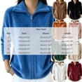 thumbnail image 3 of Women's Soft Fleece Zip Up Jacket Stand Collar Long Sleeve Casual Warm Coat Loose Lightweight Fall Winter Casual Outerwear with Pocket Brown, 3 of 5
