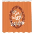 thumbnail image 3 of Ambesonne Grandma Shower Curtain, Floral Wreath Words, 69"Wx84"L, Orange Ruby White, 3 of 3