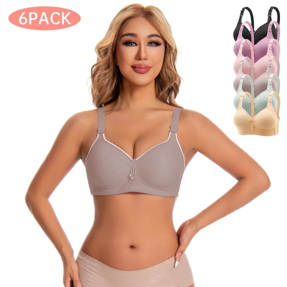 Womens bras Wireless Tassel Push-Up Full Coverage Seamless Bra Comfortable XXL 6 Pack