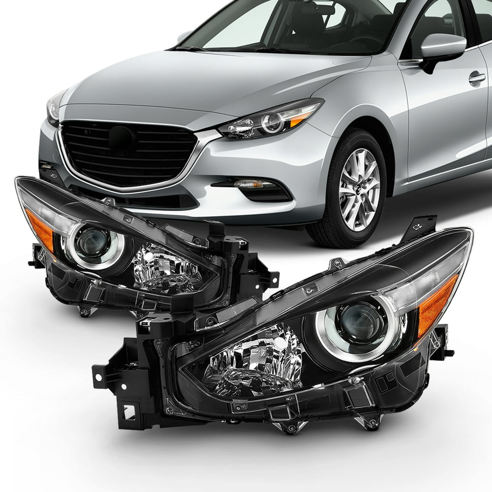 For 20172018 Mazda 3 Sedan Hatchback Halogen Sty Projector Black
