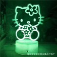 thumbnail image 1 of Lámpara de mesa LED con luz nocturna 3D de animación de Hello Kitty, lámpara de noche para dormitorio infantil, lámpara de ambiente colorido táctil, 1 of 5