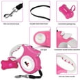 thumbnail image 6 of Retractable Dog Leash with Light 15 Poop Bags, Dispenser 16ft Extendable Dog Walking Leash for Small Dogs up to 55 lbs, Non-Slip Handle - Pink, 6 of 6