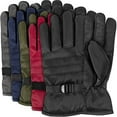 thumbnail image 2 of 10 Pairs of Adult One Size Insulated Waterproof Windproof Cold Winter Weather Gloves for Snow, Wind, Rain, Freezing Temperatures, Harsh Climates in Black, Gray, Navy Blue, Green and Red, 2 of 9