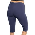 thumbnail image 3 of Stretch Is Comfort Women's Cotton Knee Length Leggings Navy Blue X-Small, 3 of 6