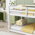 thumbnail image 5 of Leumius Twin over Twin Floor Bunk Bed with Ladder ,Upper and Bottom Bed Platforms Crafted with Strengthened Slats for Boys Girls White, 5 of 9