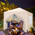 thumbnail image 5 of Renwick 10x10ft Enclosed Pop-Up Canopy with Mesh Window, Beige, 5 of 7