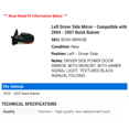 thumbnail image 2 of Left Driver Side Mirror - Compatible with 2004 - 2007 Buick Rainier 2005 2006, 2 of 2