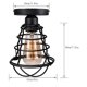 thumbnail image 3 of Lámpara colgante industrial con jaula colgante, luces colgantes E26 E27, base vintage, lámpara colgante ajustable para cocina, iluminación del hogar, paquete de 2, 3 of 5