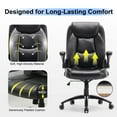 thumbnail image 3 of AFO Big and Tall Ergonomic Office Chair, High-Back Executive Leather Chair with Adjustable Armrests, Black, 3 of 7