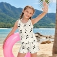 thumbnail image 3 of Xoenoiee Music Note Plaid Print Girls Tankini Swimsuit 2 Piece Bathing Suits for Girl Round Neck Swim Tank Top and Bottoms for Swimming Beach Travel, 6-7 Years, 3 of 7