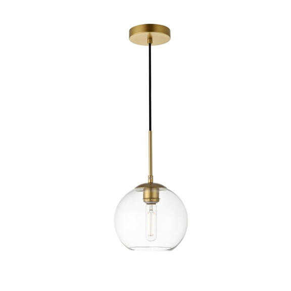 Baxter 1 Light Brass Pendant With Clear Glass