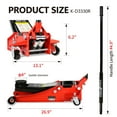 thumbnail image 2 of Floor Jack, Heavy-Duty Steel Low Profile Hydraulic Jack, Racing Floor Jack with Dual Piston and Quick Lift Pump, Fast Lift Service Jack for Quickly Car Lift 3 Ton Double Piston Red, 2 of 5