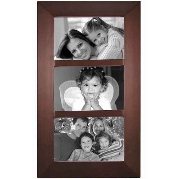 Dark Walnut BERKELEY panel collage displays 3 - 4x6 prints by Malden Design - 4x6