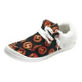 thumbnail image 3 of Leozcaa Women's Fashion Halloween Canvas Sneakers Pumpkin Printed Low Top Lace up Walking Shoes Flat, 3 of 9