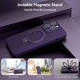 thumbnail image 4 of for iPhone 14 Pro Max Case Liquid Silicone Magsafe Magnetic Stand with Screen Protector Full Protection Slim Shockproof Protective Case Cover 6.7 Inch - Deep Purple, 4 of 11
