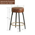 thumbnail image 2 of Duhome Elegant Lifestyle Counter Stools Set of 2, 24" Faux Leather Bar Stools Round Kitchen Stools Dining Stools, Brown, 2 of 7
