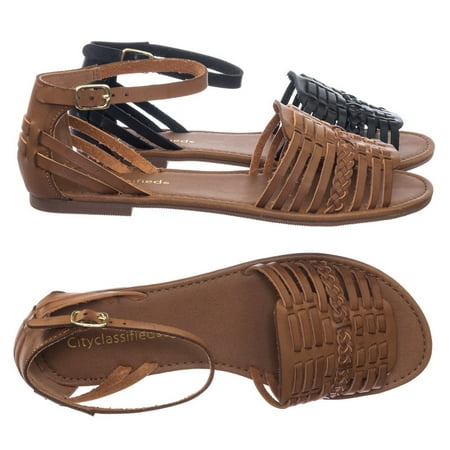 Flat Havdalah Candle - Candle by City Classified, Woven Fisherman Huaraches Flat Peep Toe Sandal, Strappy Cage Gladiators