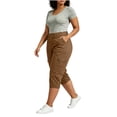 thumbnail image 6 of BUIGTTKLOP Plus Size Cargo Capri Pants for Women High Waisted Outdoor Hiking Capris Stretch Straight Leg Rolled Hem Summer Cropped Pants, 6 of 6