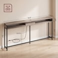 thumbnail image 2 of Nordic Hygge 70.9 in. Console Table with Built-In Charging Station, Heather Greige & Ink Black, 2 of 8