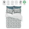 thumbnail image 4 of Delara GOTS Certified 100% Organic Cotton Floral Reversible Print Duvet Cover and Sham Set of 2, Queen 88"X92", Multi-Color, 4 of 7