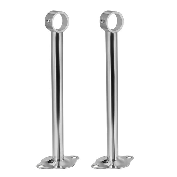 Uxcell 26.5mm Pipe Dia 304 Stainless Steel Clothes Lever Bracket, 2 Pcs
