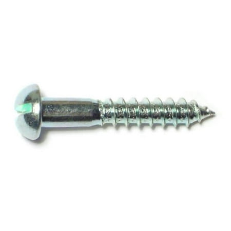 

#8 x 1 Zinc Plated Steel Slotted Round Head Wood Screws WSRS-149 (115 pcs.)