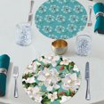 thumbnail image 2 of Wipe-Clean Round Reversible Shaped Placemats, Magnolia, Set of 2, Made in The USA, 2 of 2