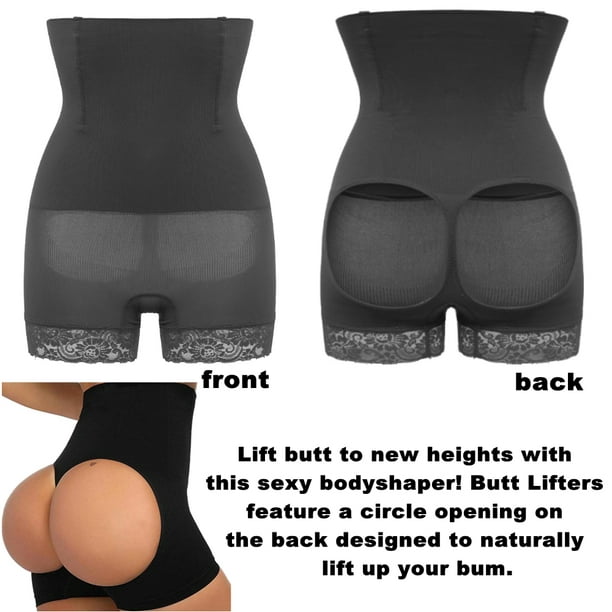 M-2XL Black/ Nude Sexy Women High Waist Butt Lifter Thong Control