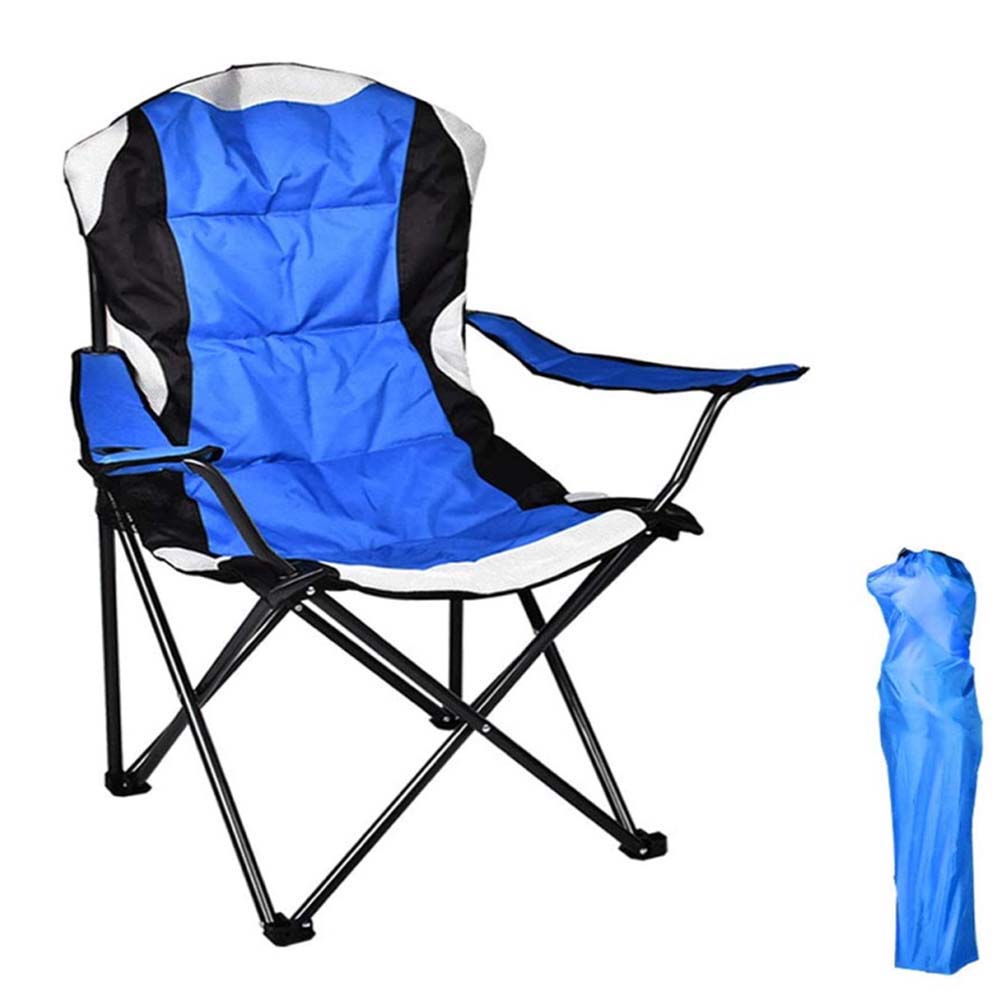 Portable Folding Camping Chair, Camping Chair with Arm Rest Cup Holder and Storage Bag, Folding Camping Chair, Strong Steel Frame, Heavy Duty Supports 350 lbs for Camp, Travel, Picnic, Hiking, T15 - image 3 of 7