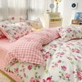 thumbnail image 1 of Ensemble de Literie en Polyester Pastel Rose Foral 120Gsm, 1 of 9