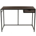 thumbnail image 5 of Driftwood Finish Computer Desk with Drawer and Black Metal Frame, 5 of 5