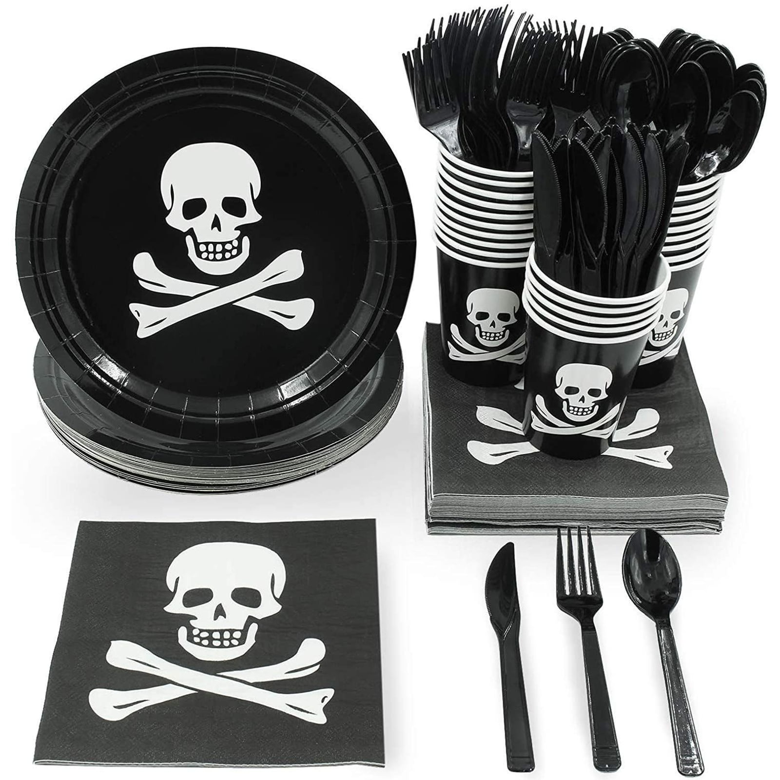 12 Piece PIRATE Yo Ho Yo Ho Birthday Cake Topper Set Featuring Random Pirate Figures and Decorative Themed Accessories 