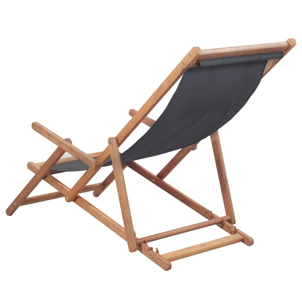 Kepooman Outdoor Patio Fabric & Wooden Frame Folding Chair for Garden Beach, Grey Kepooman Outdoor Patio Fabric & Wooden Frame Folding Chair for Garden Beach, Grey