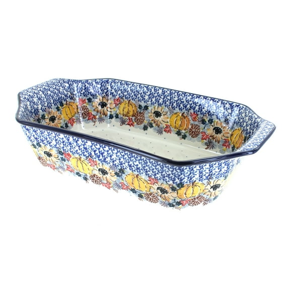 Blue Rose Pottery 14.25 × 9 in Harvest Bounty Baking Dish