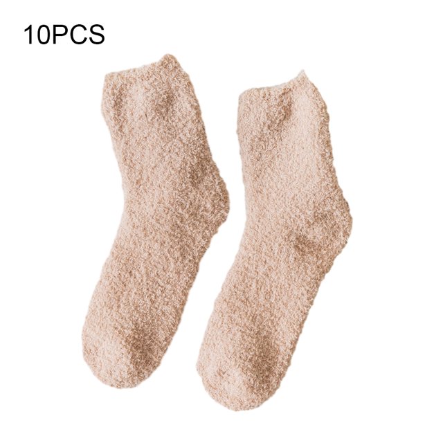 Ruiboury 10pack/lot Exquisite Craft And Elasticity Wear-resistant Socks For Extra And Warmth Soft Texture Extra Thick Khaki