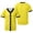 Yellow, variant on CQONEPT Boys Button Down Plain Baseball Jersey V Neck Softball Team Uniform Hip Hop Short Sleeve Active Shirts Yellow 110
