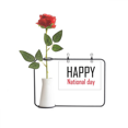 thumbnail image 1 of Celebrar el día nacional del Festival fiesta celebración de gala palabras de bendición Botella de decoración de jarrones colgantes de flores rosas artificiales, 1 of 3