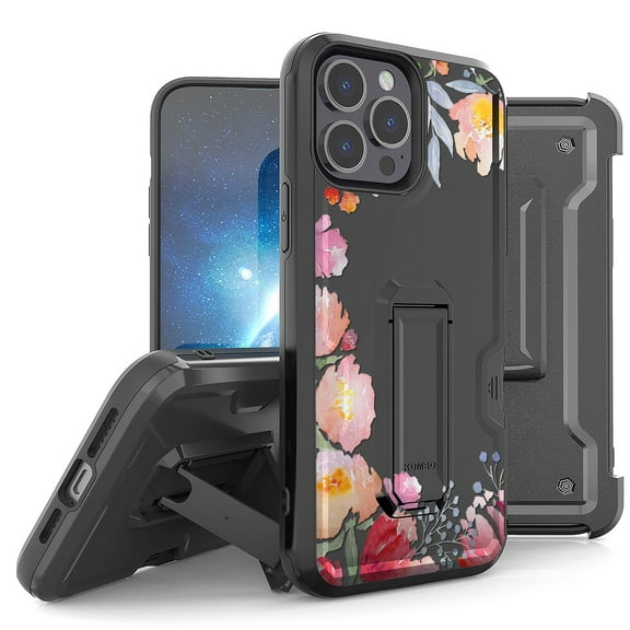 Armor Kombo Holster Rugged Cover Designed For Apple iphone 13 Pro 6.1"Case Black/Black