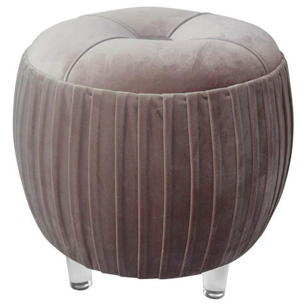 New Pacific Direct 1600022187 Helena Small Round Ottoman Acrylic Legs