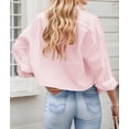 thumbnail image 4 of Zeagoo Womens Work Shirts Cropped Button Down Long Sleeve Tops V Neck Collared Business Casual Blouses, 4 of 6