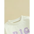 thumbnail image 5 of Bagilaanoe Baby Sister Matching Clothing Toddler Girls Oversized Romper Sweatshirt Long Sleeve Letter Print Pullover 3M 6M 12M 18M 24M 3T 4T Kids Casual Tee Tops, 5 of 8