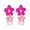 Pink, variant on Bohemian Daisy Flower Matte Floral Petal Drop Dangle Earrings Layered Tiered for Women Chic Boho Wedding Jewelry