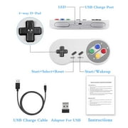 2.4 GHz Wireless Controller for SNES Classic Edition&NES Classic Edition,LUXMO Wireless SNES USB Classic Controller Gamepad for Windows Laptop PC Mac Raspberry PI System(2 Pack)