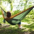 thumbnail image 4 of Equip Nylon Portable Travel Camping Hammock, One Person Sage Green and Rust, 4 of 9